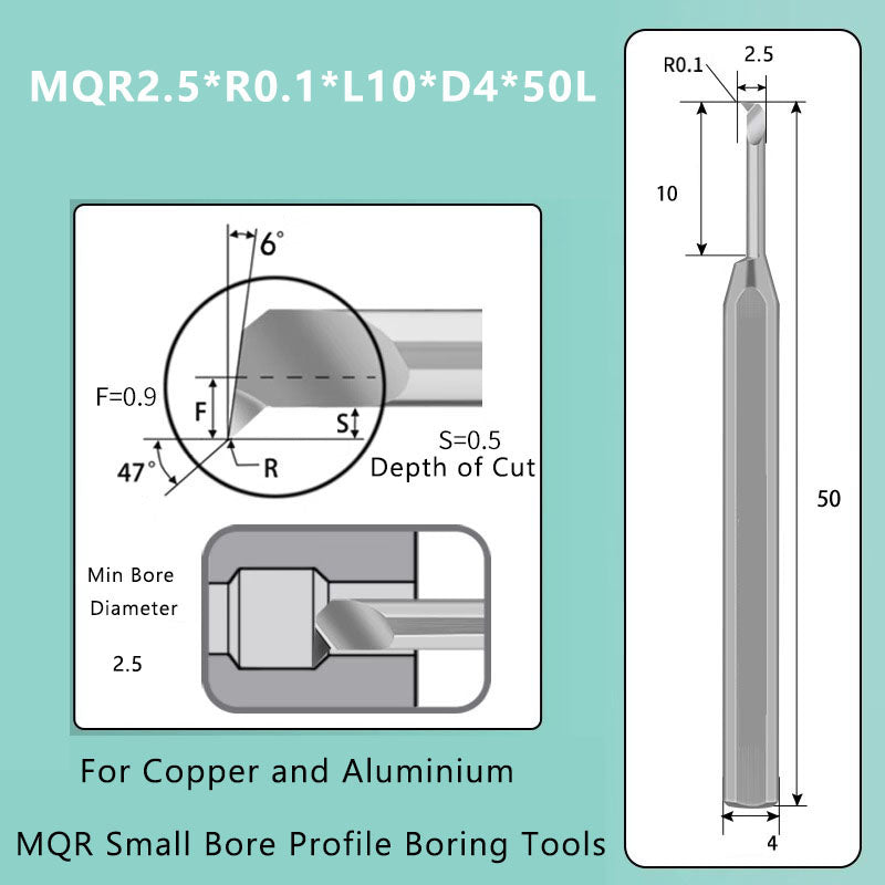 Small Hole Boring Tool Tungsten Steel Alloy MQR CNC Shockproof Inner Hole Boring Bar Micro Small Hole Turning Tool Shandong Denso Pricision Tools Co.,Ltd.